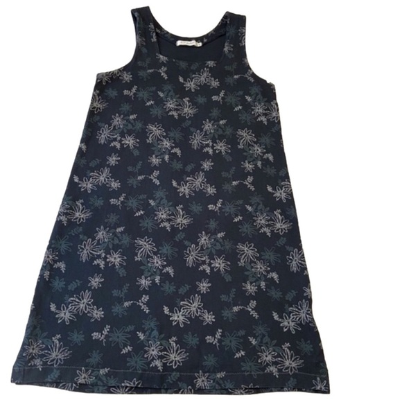 Fresh produce 100% cotton dress sleeveless jumper dark blue floral prints medium - Picture 5 of 14
